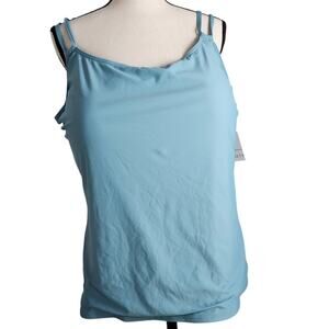 New Sunsets Taylor Tankini Top 40G/38H Ocean Blue Sustainable Swimwear Pool NWT